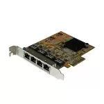 StarTech.com 4 Port PCIe Network Card - Standard Profile - RJ45 Port - Realte...