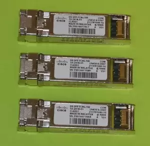 *Lot of 3* Cisco SFP+ Transceiver, 8GB Fibre Channel (SW) *Used* DS-SFP-FC8G-SW