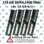 128 GB 4x 32 GB Rdimm ECC Reg DDR4-2400 Supermicro X10SDV-7TP4F X10SDV-7TP8F RAM
