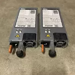 2 LOT Dell 750W R520 R620 R720 80 Plus Platinum Power Suplly 9PXCV 5NF18 06w2pw