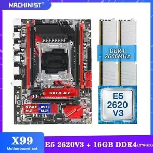 X99 RS9 Motherboard LGA 2011-3 Intel Xeon E5 2620 V3 CPU 2*8GB DDR4 2666MHz RAM