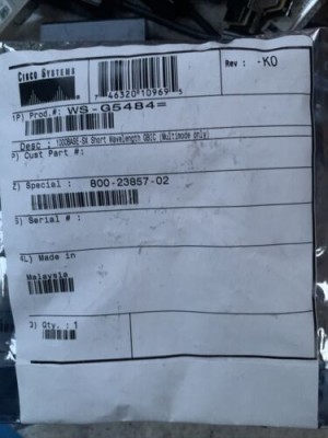 NEW Genuine Cisco WS-G5484 1000BASE-SX GBIC Transceiver