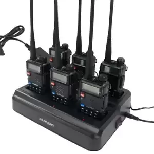 6 Way Rapid Charger Desktop Power Supply for Baofeng UV-5RE Plus F8HP UV-5R LOT