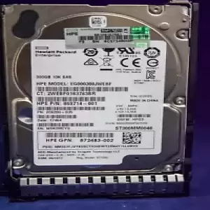 872475-B21 HP 300GB SAS 12G ENTERPRISE 10K 2.5 SC DS HDD 872735-001 EG0300JFCKA