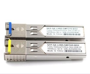BIDI 1.25G-1550NM/1310NM-3KM-DDM-SC COMPATIBLE CISCO 1PAIR OPTICAL TRANSCEIVER 1