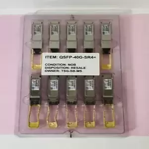 Cisco QSFP-40G-SR4 40GBASE-SR QSFP Transceiver Module (Never Used, Overstock)