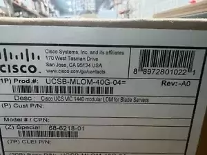 UCSB-VIC-M84-4P CISCO UCS VIRTUAL INTERFACE CARD 1480 (New Open Box)