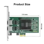 For Intel E1G42ET 1G Network Adapter with Intel 82576 Chip Dual RJ45 PCIe X1