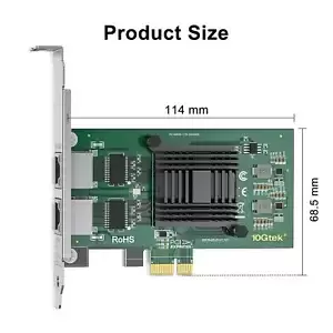 For Intel E1G42ET 1G Network Adapter with Intel 82576 Chip Dual RJ45 PCIe X1
