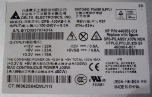 HP 446383-001 Delta DPS-400AB-1 400w Pwr Supply (1U) 2 Fans Fits Cisco WAVE-574
