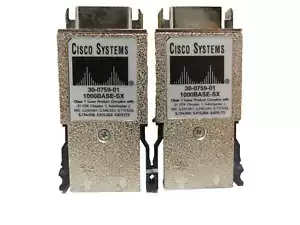 Lot of 2 Cisco Systems Methode 30-0759-01 1000Base-SX  Fiber Optic Transceivers