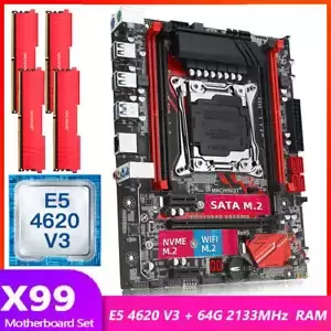 X99 RS9 Motherboard LGA 2011-3 with Intel Xeon E5 4620 V3 CPU + 64G DDR4 ECC RAM