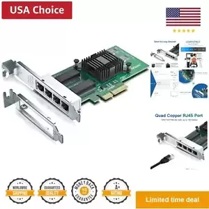 Gigabit 4 Port NIC with Intel I350 Chip, 1Gb Network Card Compare to Intel I3...