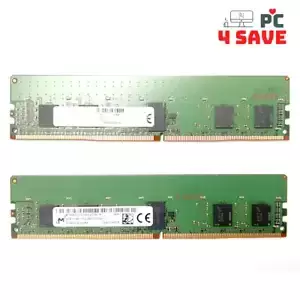 Micron 8GB Total ( 2 x 4GB ) 1RX8 PC4-2400T-RDB-11 MTA9ASF51272PZ ECC REG Memory