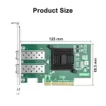 For Intel X520-DA2 w/ 82599EN Controller 10Gb Dual SFP+ to PCIe x8 Network Card