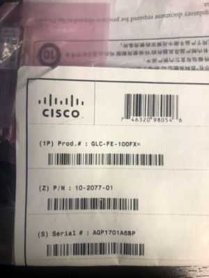 Cisco GLC-FE-100FX 100Base-FX SFP Transceiver Module 10-2077-01 NEW Genuine