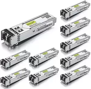 10-PACK 1000Base-SX, For Cisco GLC-SX-MMD Transceiver, 1G SFP Multimode LC 550m