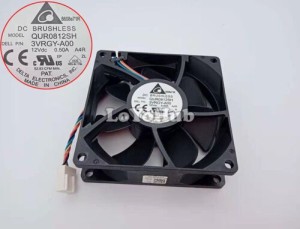 QUR0812SH Delta 8025 12V 0.5A chassis cooling fan 4-Pin DELL P/N:3VRGY-A00