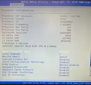 USED -Intel Xeon Gold 6222 1.80GHz QR8X FCLGA3647