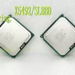 A pair of Intel Xeon X5492 (SLBBD) 3.4G quad-core 3400MHz 771 processor