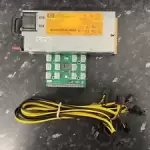 HP 750W Server PSU Crypto Mining PSU + Breakout board + 6pc 6pin to (6+2) Cables