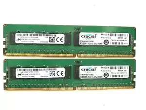 Crucial-Micron 16Gb (8Gbx2) ECC Server RAM/8Gb 1Rx4 PC4-2133P-RC0-10/MTA18