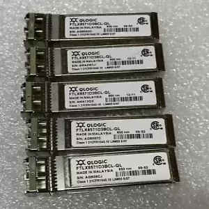 Lot of 5x QLogic FTLX8571D3BCL-QL 10GB 850NM SW SFP+ Transceiver