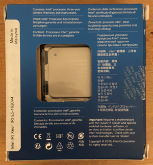 Intel XEON E5-1620v4 3.5GHz quad core CPU E5-1620 1620 V4 - LGA2011-3 SR2P6