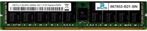 867853-B21 - HP Compatible 8GB PC4-21300 DDR4-2666Mhz 1Rx8 1.2v ECC RDIMM