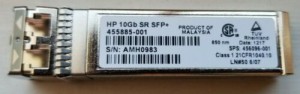 HP 10G SFP+ LC SR Transceiver 455885-001 SPS# 456096-001