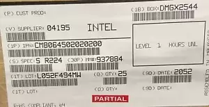 Intel CM8064502020200 SR224 Xeon Processor E7-4820 v3 New Processor From Tray