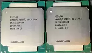 Matched Pair Intel Xeon E5-2670v3   12 Core 2.3GHz 30MB  SR1XS  LGA2011