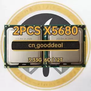 2PCS Intel Xeon X5680 SLBV5 3.33GHz 6C/12T 12MB 130W LGA1366 CPU for X58