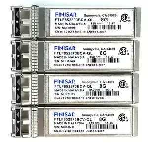 *Lot Of 4* FINISAR FTLF8528P3BCV-QL 8Gbps 850nm SFP+ Transceiver Modules