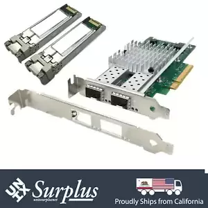 Intel X520-DA2 Dual Port SFP+ 10GB Ethernet Server Adapter Yottamark + 2x Optics