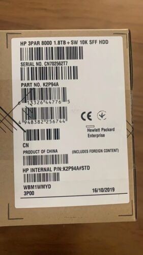 HP 1.8TB SAS 10K 12Gb/s K2P94A  810760-001 3PAR StoreServ 8000 SFF HDD