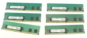 Lot of 6x SK Hynix/Micron 4 GB DDR4-2400 Server RAM; 519421