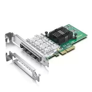 Gigabit Ethernet Server Adapter Quad SFP to PCIe x4 For Intel I350F4BLK I350-F4
