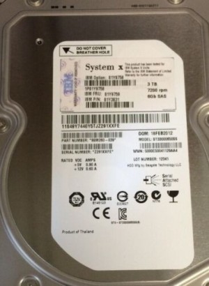 New IBM 81Y9759 3TB 7.2K 6G SAS 3.5" HDD 81Y9758  81Y3831