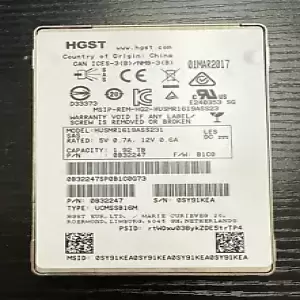 HGST  1.92TB 2.5" SAS3 12G SSD 2.5" HUSMR1619ASS231
