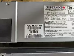 Supermicro 1620W PSU Power Supply PWS-1K62P-1R Redundant Server Power Supply 1U