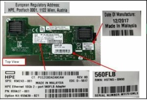 655639-B21 I HP Ethernet 10Gb 2-Port 560FLB Adapter Flexible LOM