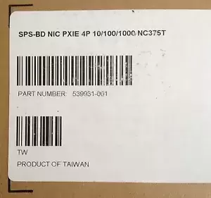 HP NC375T PCI Express Quad Port Gigabit Server Adapter