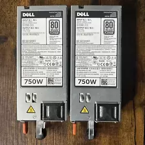 Lot Of 2x Dell 05NF18 D750E-S1 PowerEdge R720 750W Switching Power Supply