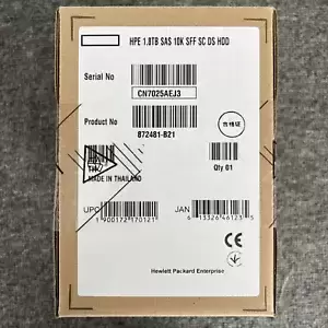 New 872481-B21 for HPE 1.8TB SAS 12G 10K SFF 2.5 DS HD 872738-001 Factory Sealed