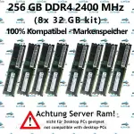 256 GB (8x 32 GB) Rdimm ECC Reg DDR4-2400 HP Work Station Z440 Z640 Z840 RAM