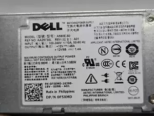 580W Server Power Supply For Dell PowerEdge   A580E-S0 0F5XMD REV A01