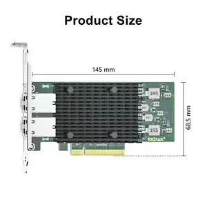 For Intel X540-T2 10G Network Card with Intel X540 Chip Dual RJ45 Port PCIe X8