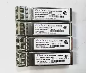 LOT OF 4 Finisar FTLX8571D3BCL-EM 850NM 10GB SFP+ Transceiver Module