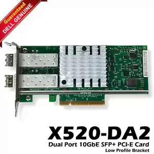 Dell 942V6 Intel X520-DA2 Dual Port 10GbE SFP+ PCIe Server Adapter Low Profile